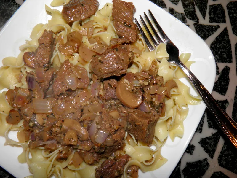 Garlic Butter Sirloin Stroganoff with Mushrooms