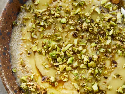 Creamy Amaranth Porridge with Meyer Lemon Maple Curd