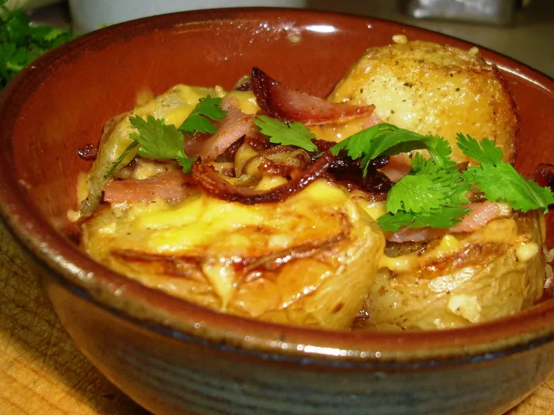 Crispy Roasted Potatoes With Bacon and Parmesan