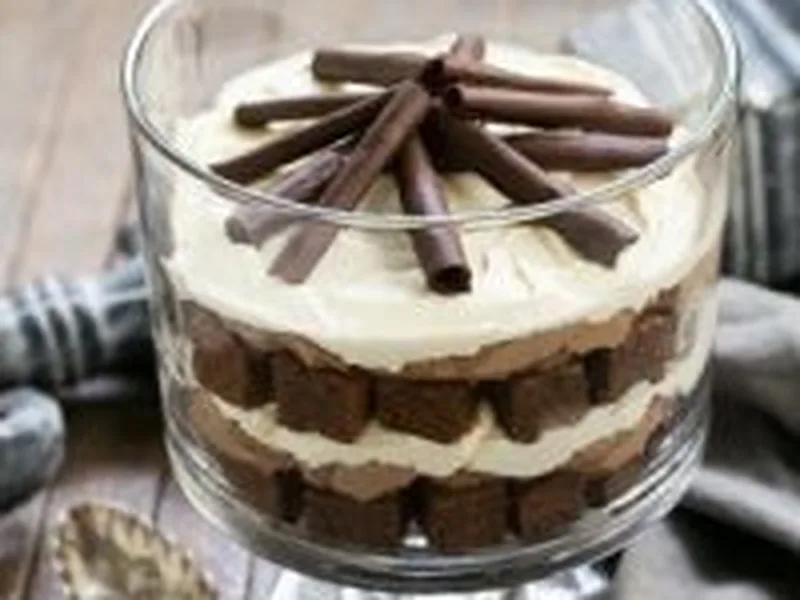 Fudgy Brownie Trifle with Chocolate Mousse