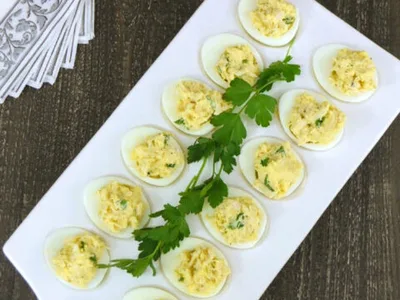 Keto Crab Deviled Eggs with Dijon