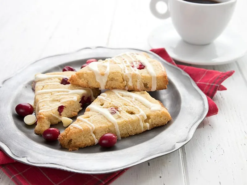 Cranberry Orange Almond Flour Scones with Sugar-Free Glaze