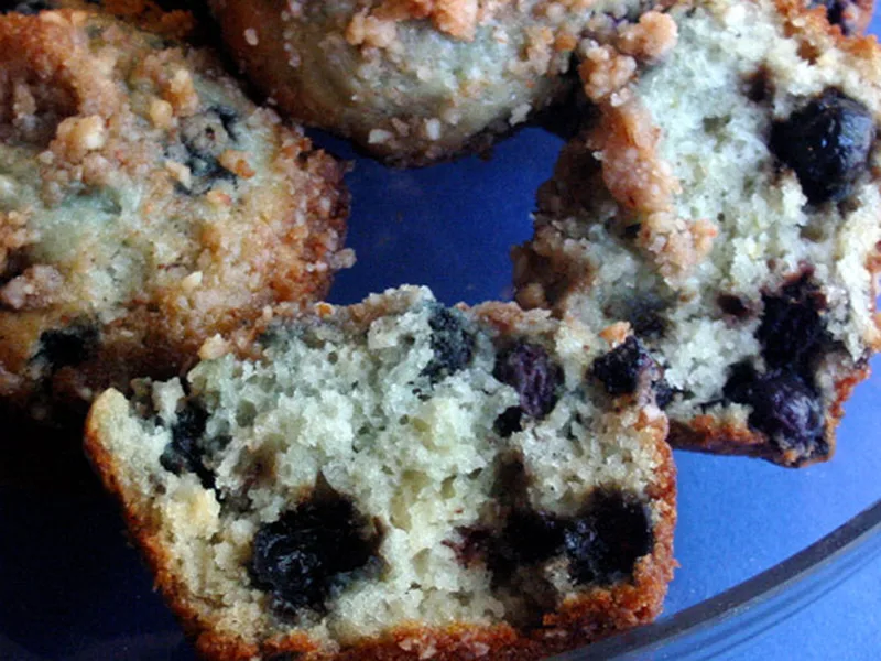 Blueberry Streusel Muffins with Almond Oat Topping