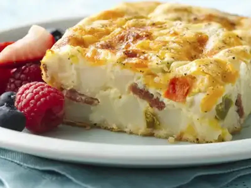 Cheesy Potato Bacon Breakfast Bake with Heart Smart Mix