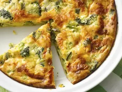 Impossibly Easy Broccoli Cheddar Pie with Bisquick