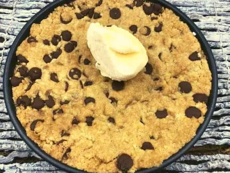 Air Fryer Chocolate Chip Cookie Pizza