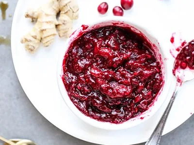 Ginger Cranberry Sauce with Riesling