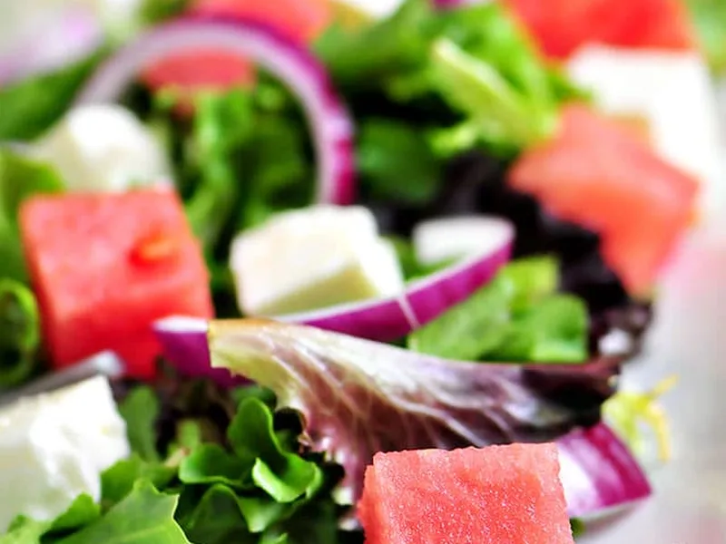Fresh Watermelon Salad with Homemade Watermelon Vinaigrette