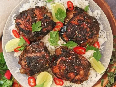 Spicy Jerk Chicken and Coconut Rice
