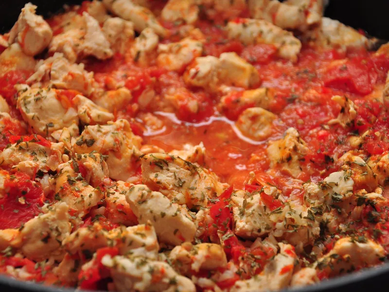 West African Jollof Chicken and Rice Skillet