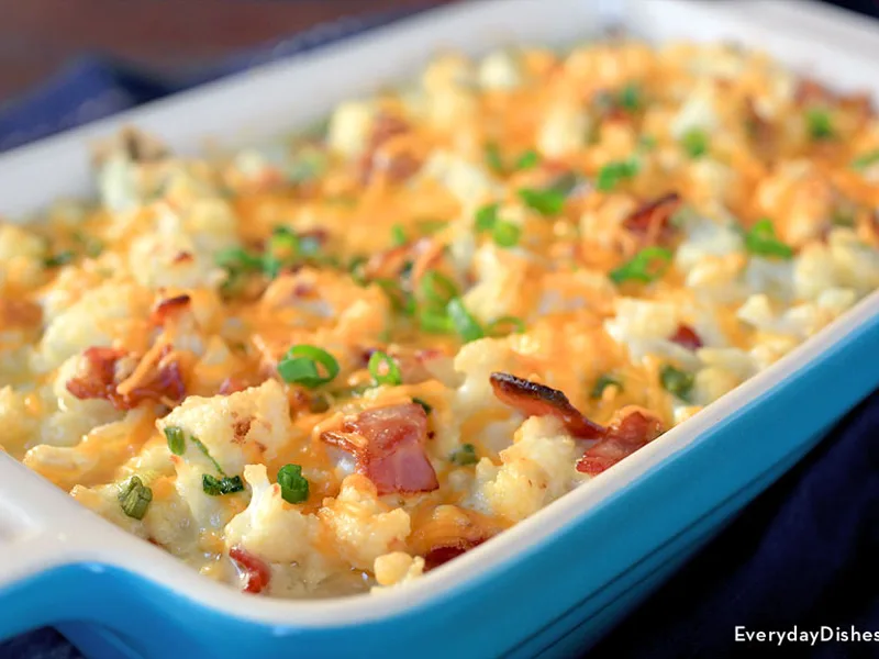 Loaded Bacon Cauliflower Cheese Casserole