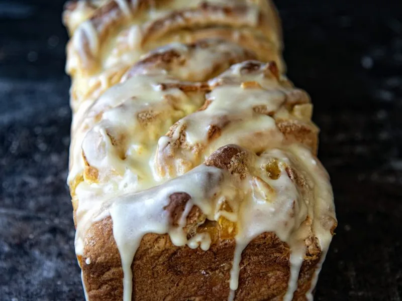 Dole Whip Pineapple Babka with Vanilla Soft Serve Glaze