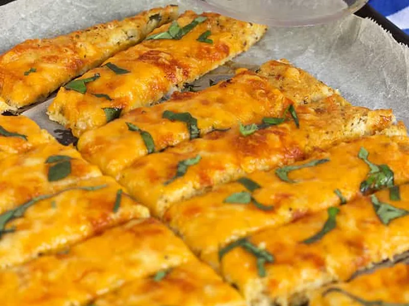 Cheesy Cauliflower Breadsticks Baked Low-Carb