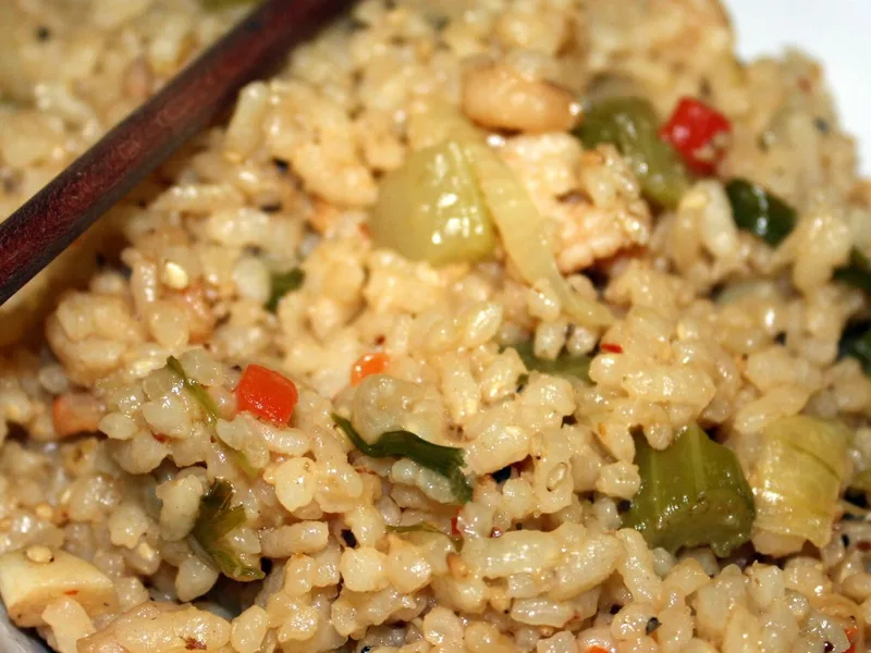 Seafood Stir Fried Rice with Shrimp and Scallops