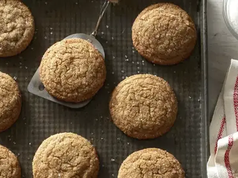 Brown Sugar Crackle Cookies with Sparkling Sugar Coating