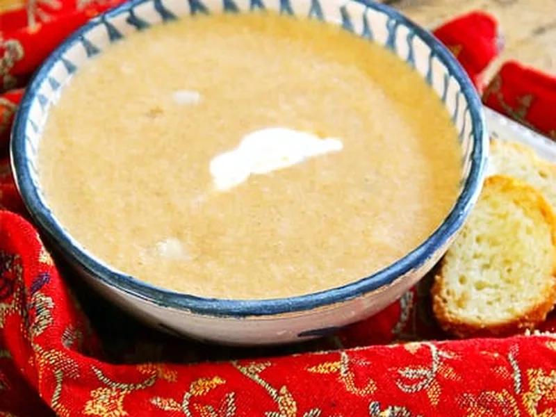 Roasted Butternut Squash Chunky Chicken Soup with Greek Yogurt