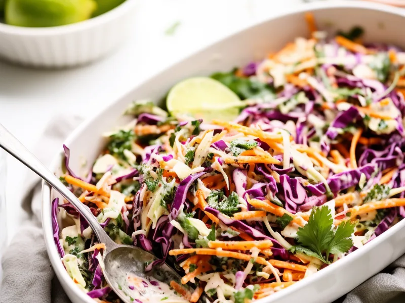 Keto Lime Cilantro Coleslaw with Erythritol Dressing