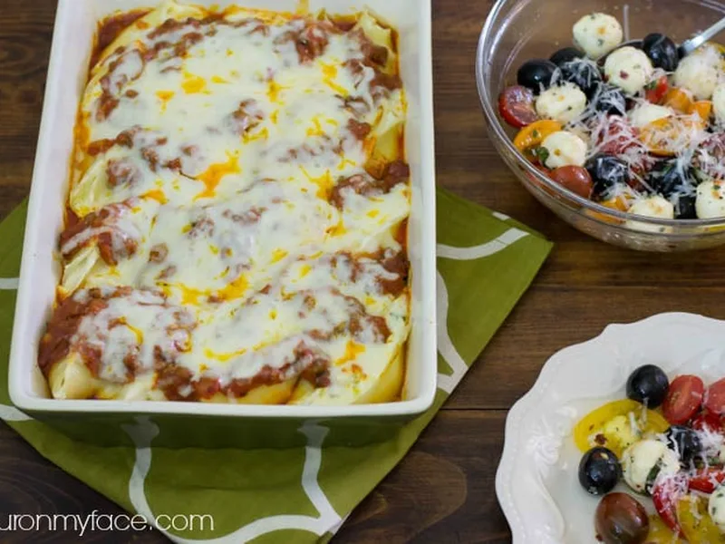 Tuscan Artichoke Stuffed Shells with Ground Beef