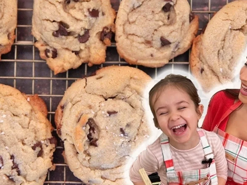 Sea Salt Tahini Chocolate Chip Cookies with Brown Butter