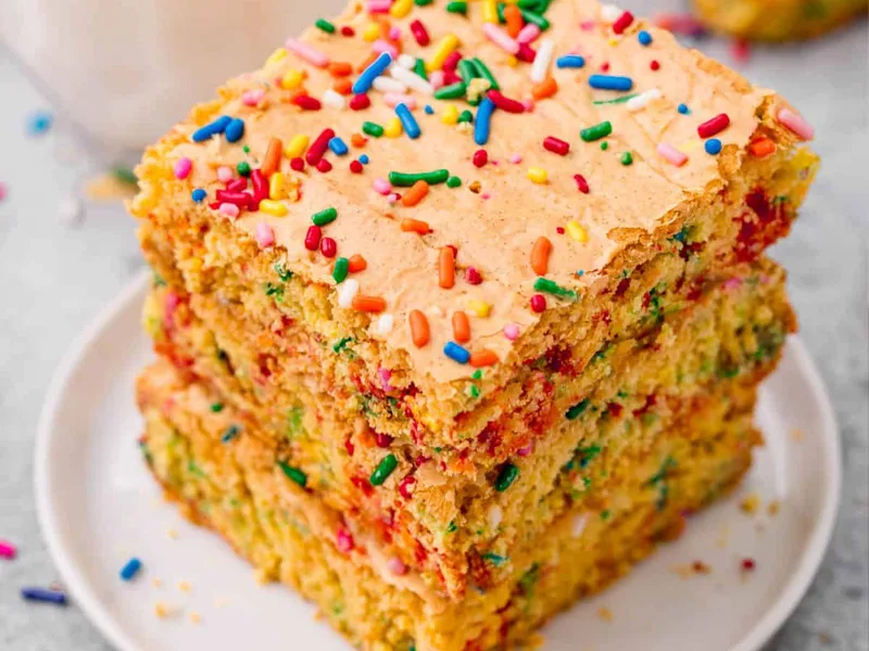 Funfetti Cake Mix Blondies with Rainbow Sprinkles