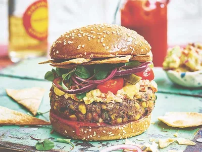 Vegan Mexican Chickpea Burgers with Salsa