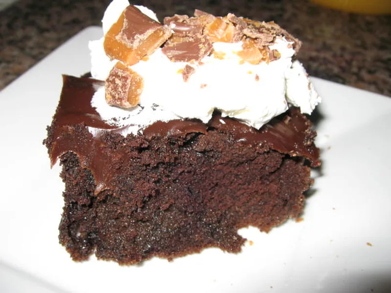 Chocolate Poke Cake with Sweetened Condensed Milk and Fudge