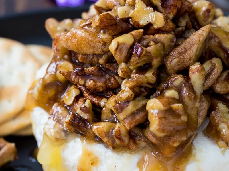 French Quarter Pecan Cheese Spread with Bourbon Glaze