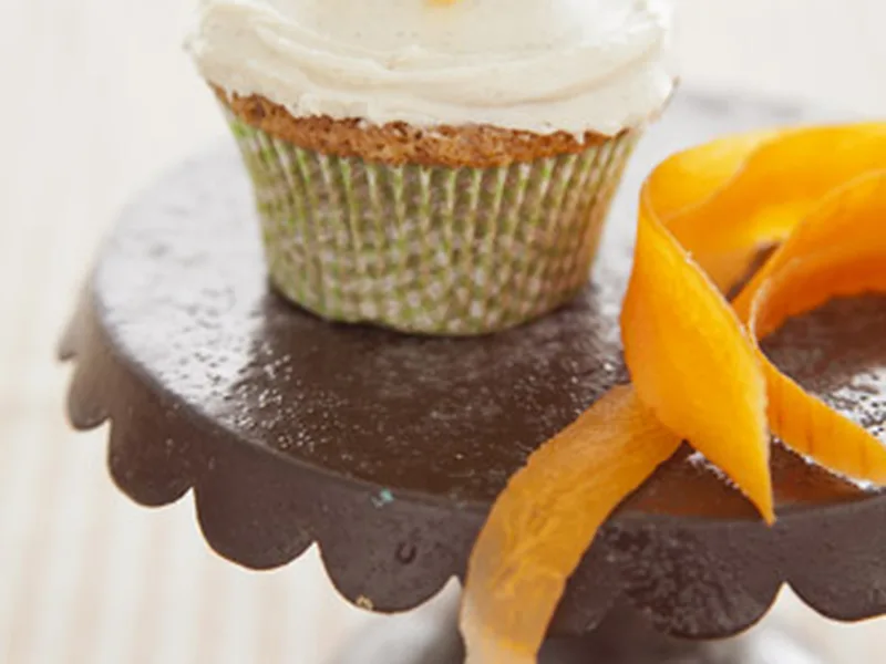 Moist Carrot Cupcakes with Cream Cheese Frosting and Pecan
