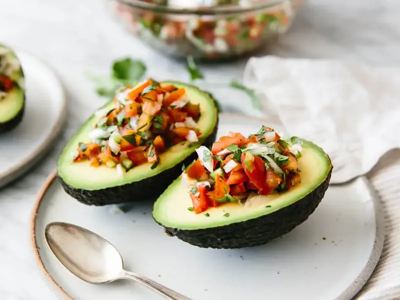 Fresh Pico De Gallo Stuffed Avocados