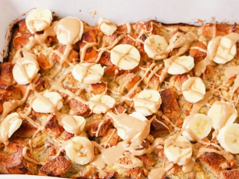 Overnight Peanut Butter French Toast Casserole
