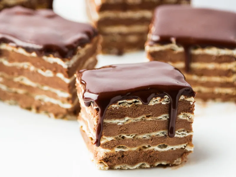 Chocolate Matzo Layer Cake with Coffee and Dark Chocolate