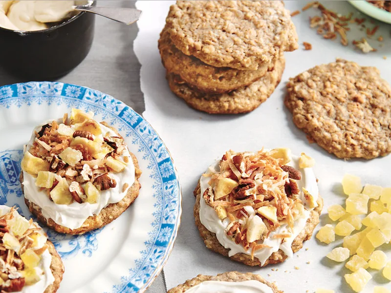 Hummingbird Oatmeal Cookies with Cream Cheese Frosting