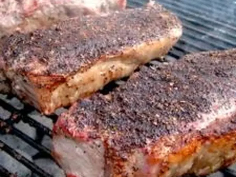 Coffee-Rubbed Strip Steaks with Spicy Chili Seasoning