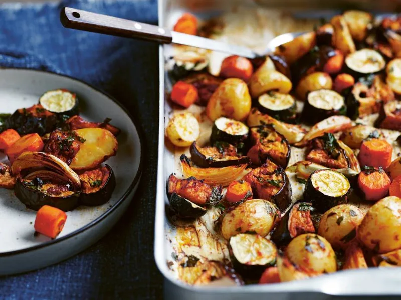 Greek Roasted Vegetable Briam with Tomato and Olive Oil