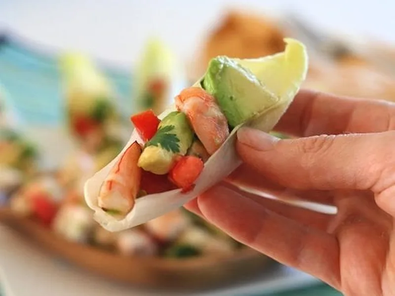 Shrimp and Avocado Ceviche in Endive Boats