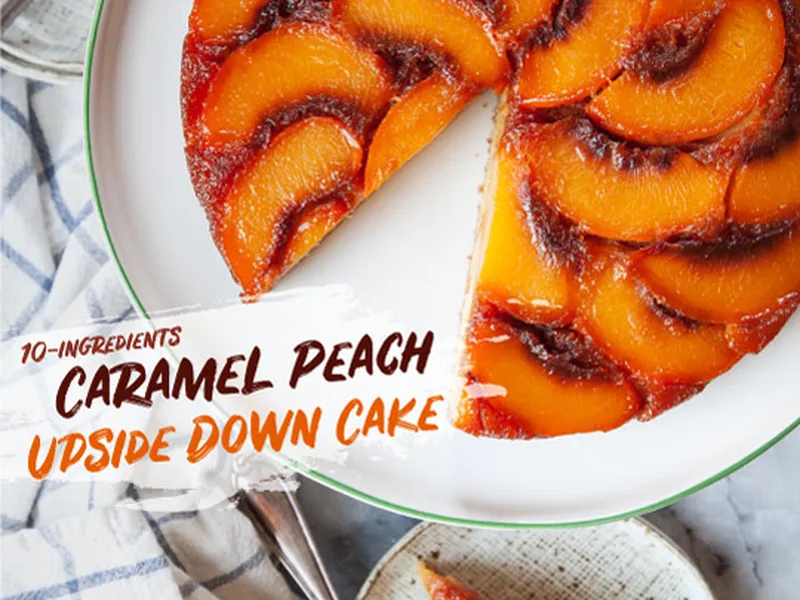 Caramel Peach Upside Down Cake Recipe