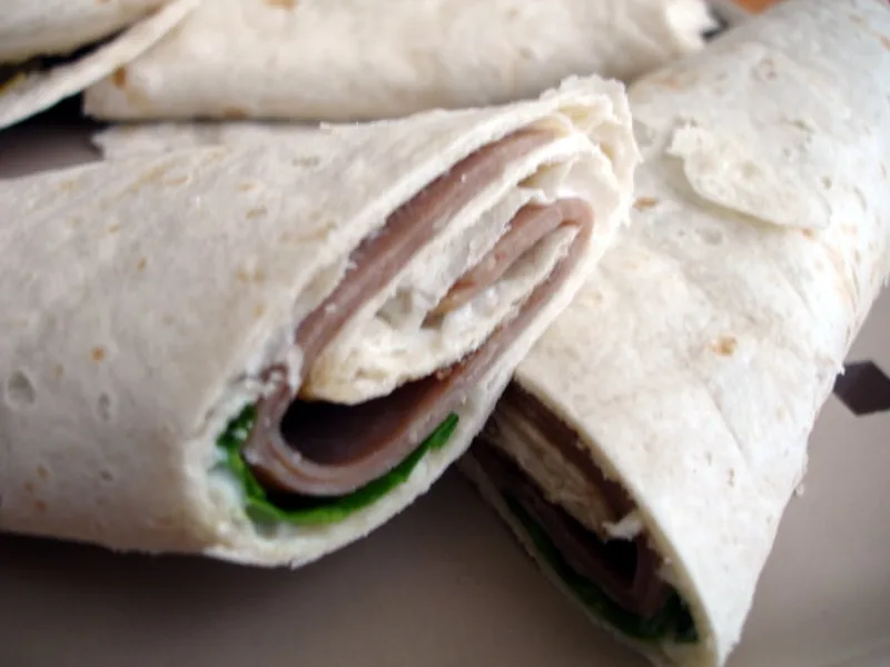 Roast Beef and Horseradish Wrap with Caramelized Onions