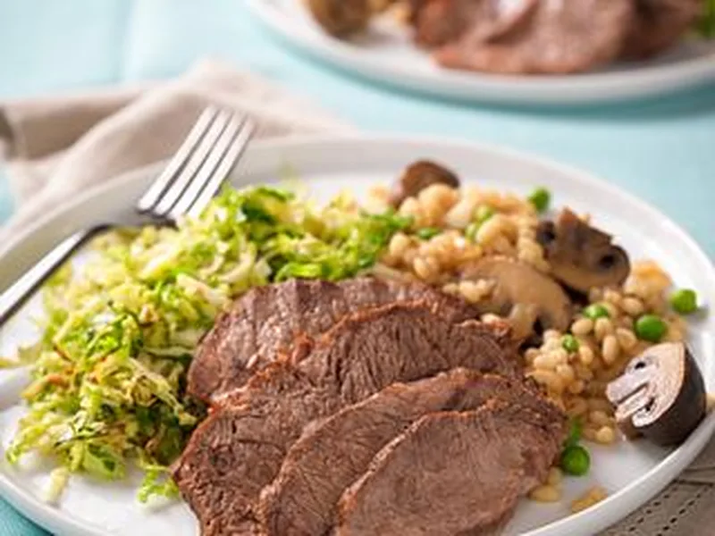 Braised Beef Shoulder with Mushrooms and Pearl Barley