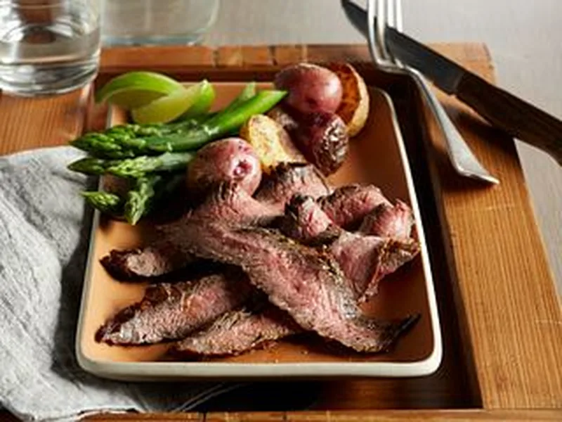 Chipotle-Marinated Beef Flank Steak, Grilled