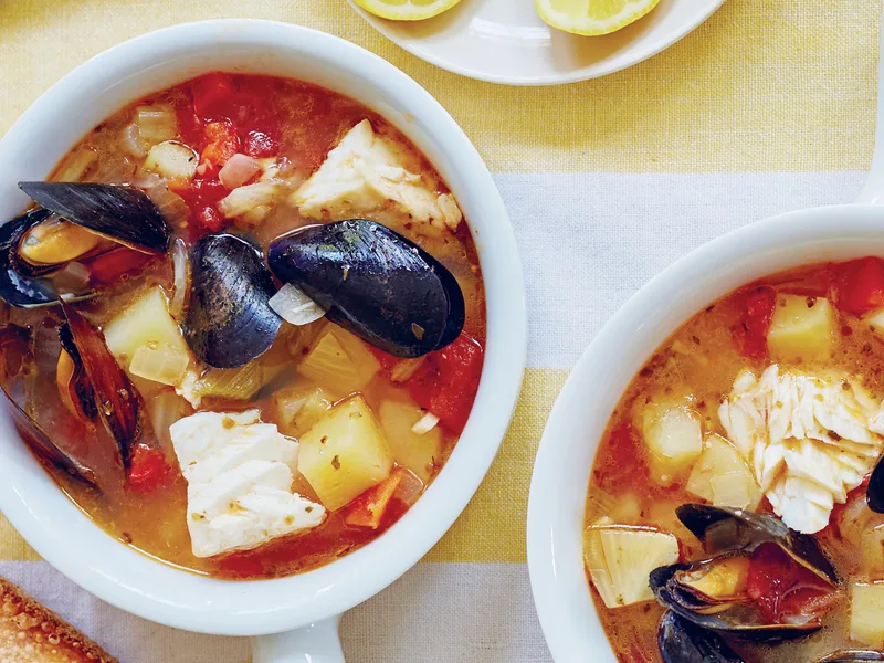 Ligurian Fish Soup with White Wine and Fennel
