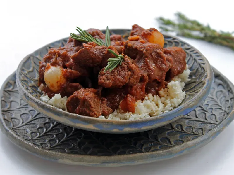 Low Carb Greek Beef Stifado with Pearl Onions and Warming Spices
