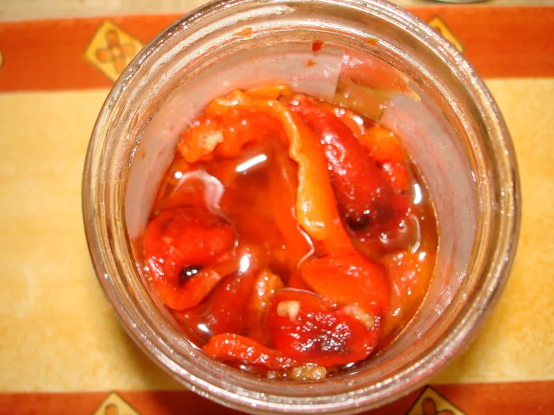 Broiled Red Pepper Tapas with Garlic Oil