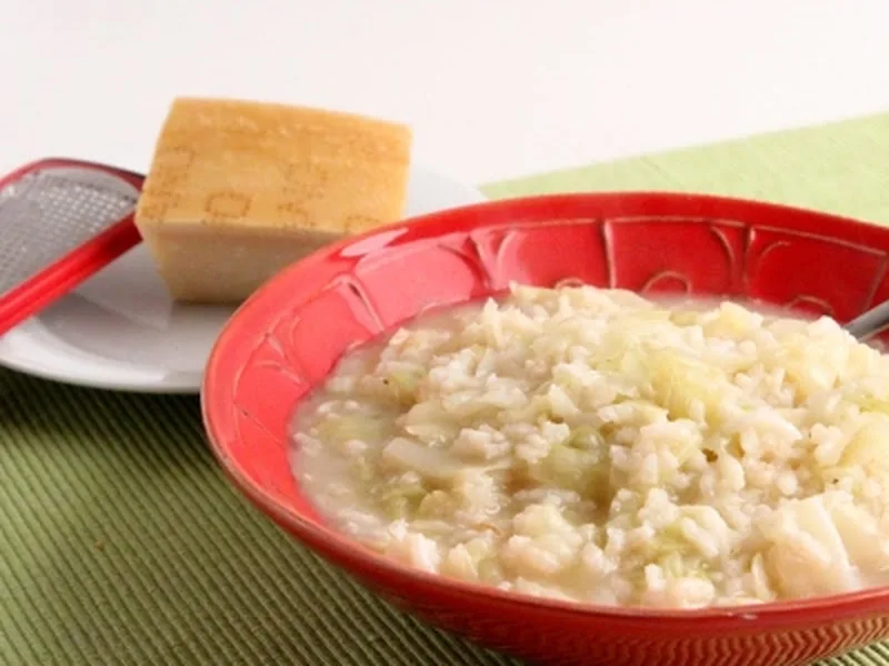 Creamy Cabbage and Rice Skillet with Parmesan