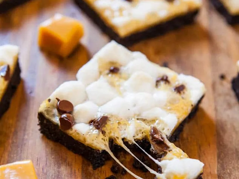 Oreo Cookie S'Mores Bars with Caramel Marshmallow