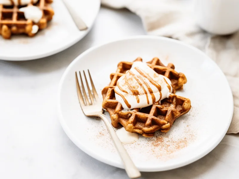 Low-Carb Cinnamon Roll Waffles with Almond Flour