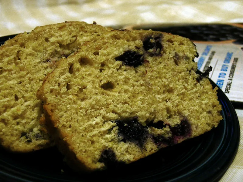 Blueberry-Cornmeal Loaf Cake with Yogurt and Orange Zest