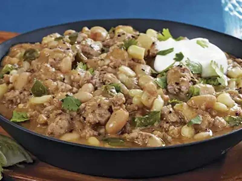 Slow Cooker Turkey White Bean Chili with Poblano and Corn