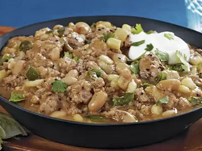 Slow Cooker Turkey White Bean Chili with Poblano and Corn