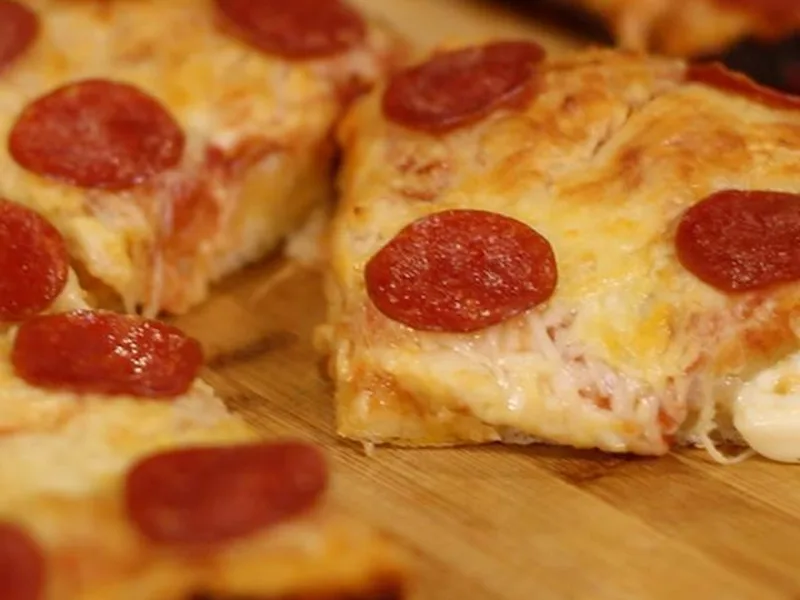 Stuffed Crust Deep Dish Pizza with Homemade Sauce