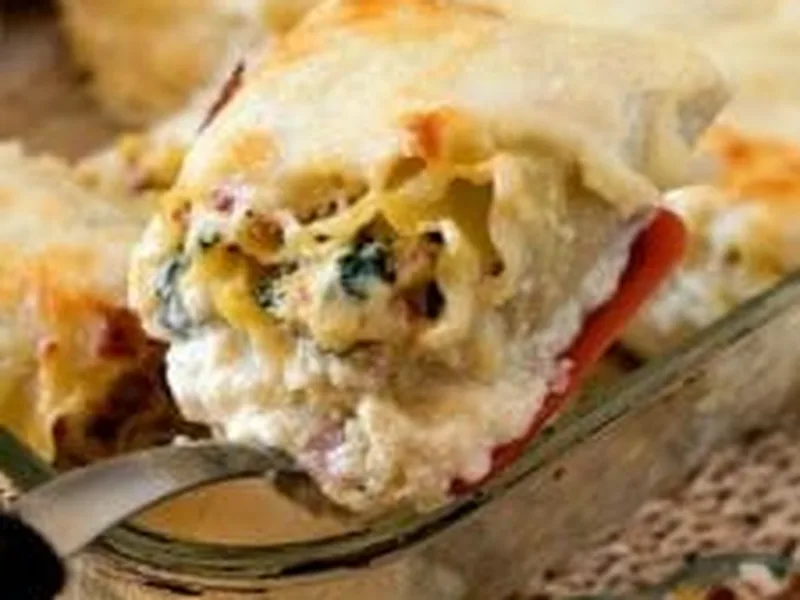 Italian Cold Cut Lasagna Rollups with Creamy White Sauce